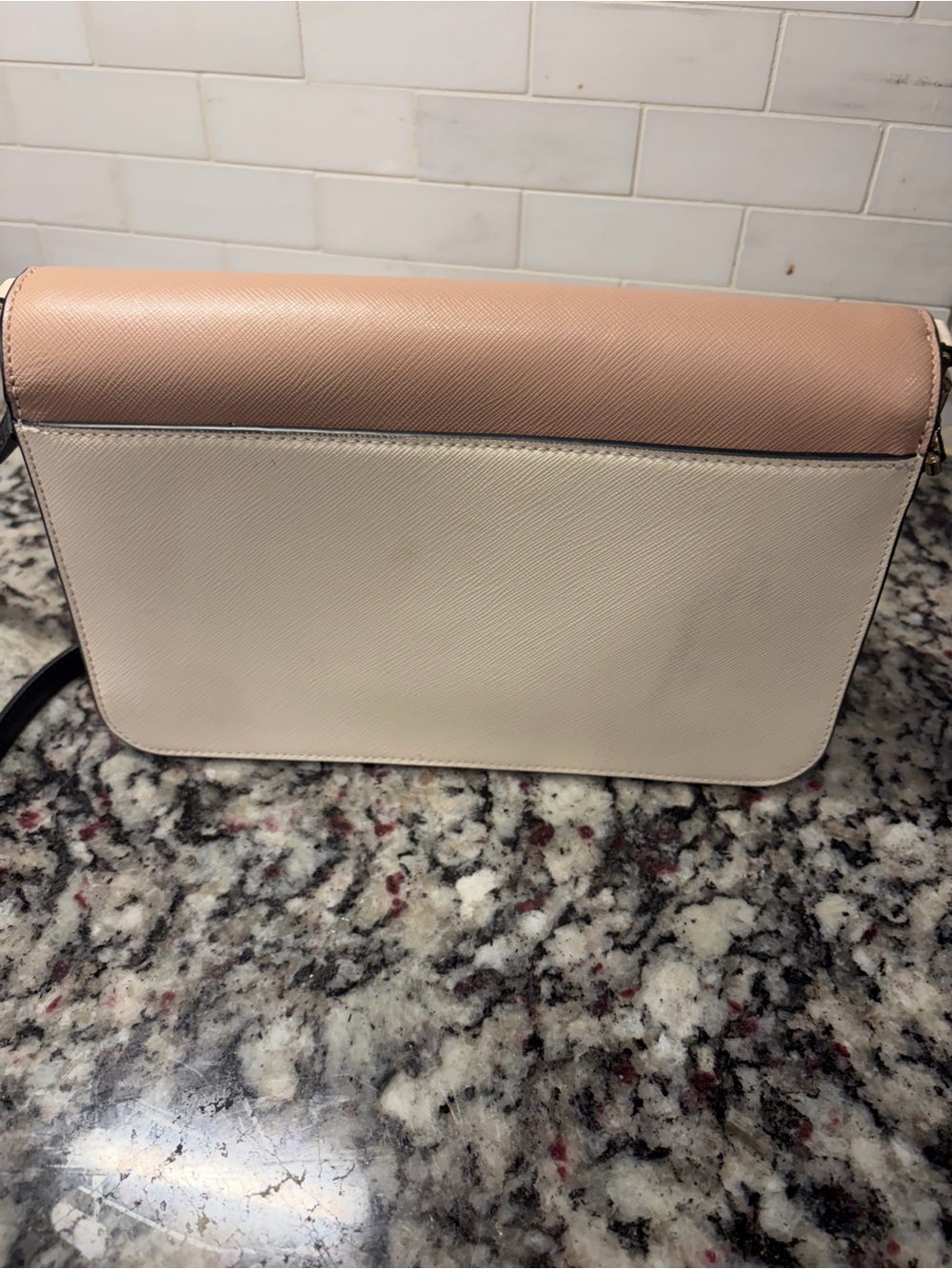 kate spade Blush, Cream & Black Colorblock Crossbody with Gold Chain Strap NWOT - Picture 3 of 6